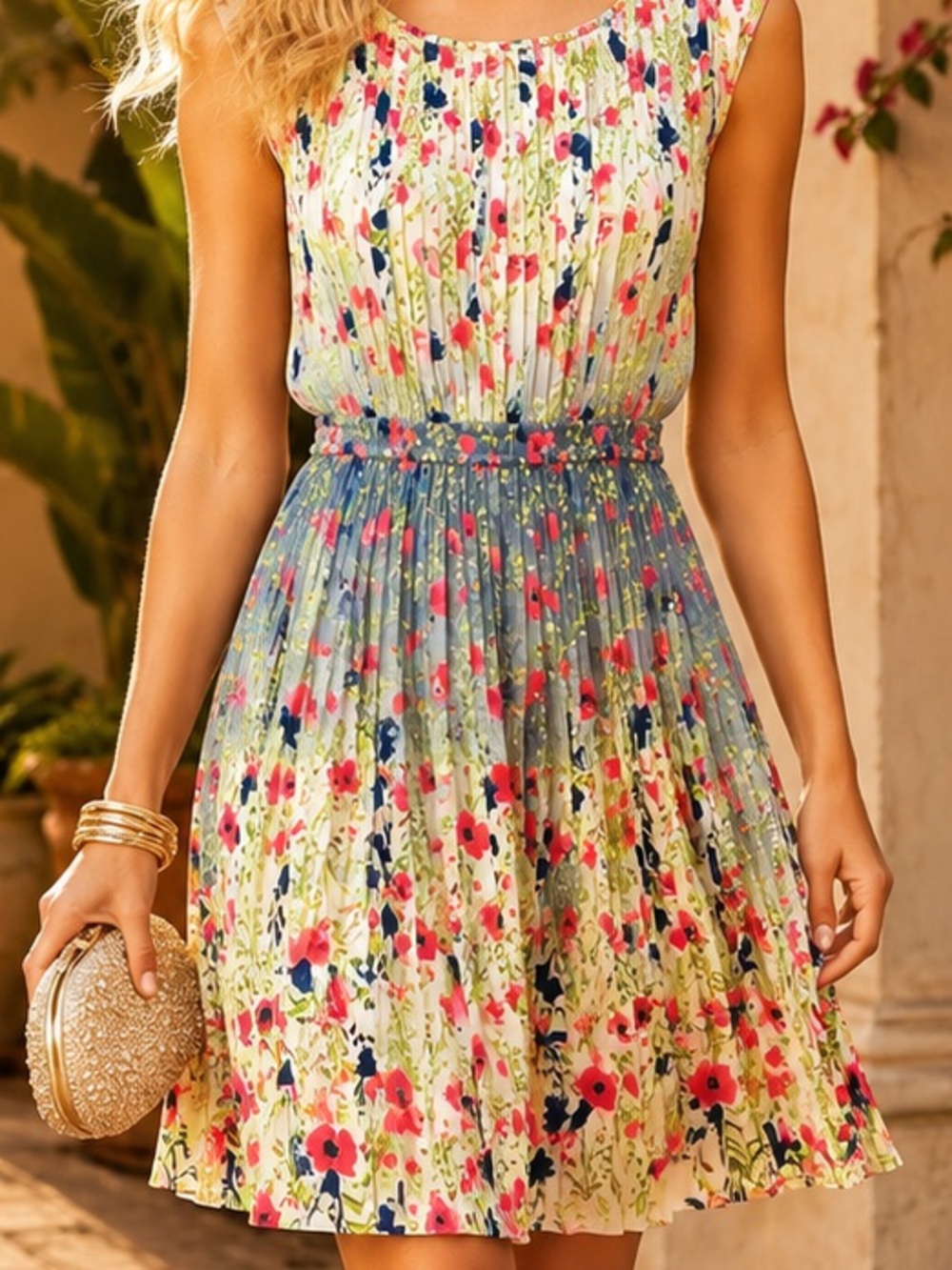 Yoana Baraschi for Anthropologie Meadowlight Floral Pleated Dress | Large - Picture 10 of 12